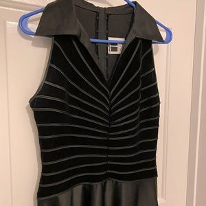 Vintage Velvet & Satin-Like Gown, Size 10P, Black